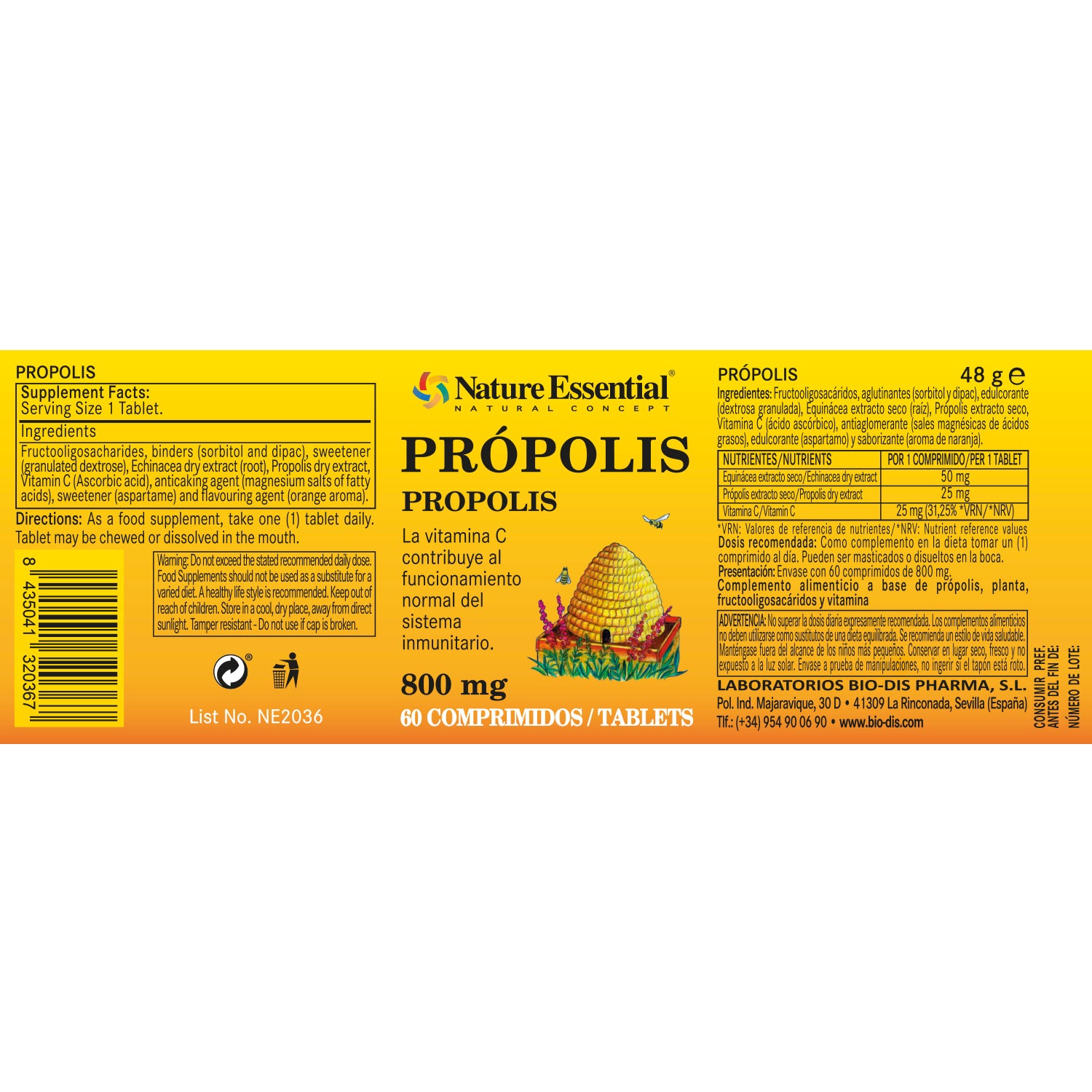 Própolis 800 mg. 60 comprimidos