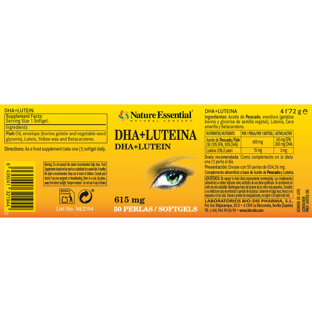 Dha + luteina 615 mg. 50 perlas