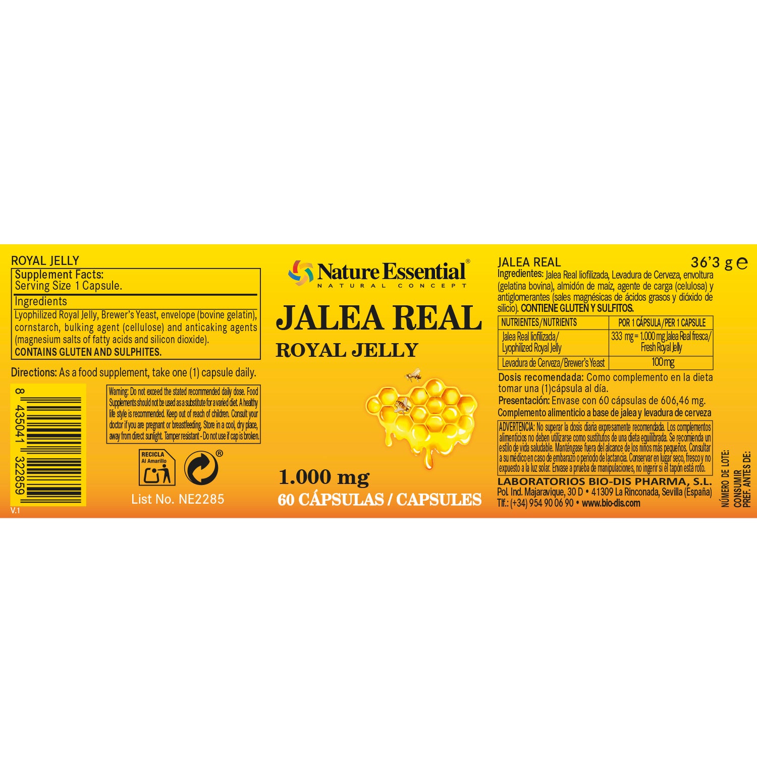 Jalea real 1000 mg. 60 cápsulas
