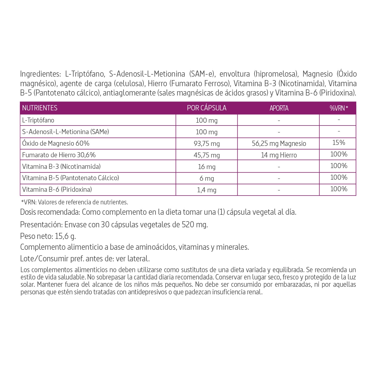 Tryptoseron® 360 mg. 30 cápsulas vegetales