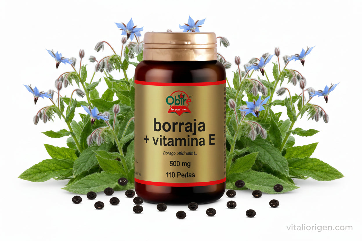 Borraja 500 mg. + vitamina E. 110 perlas