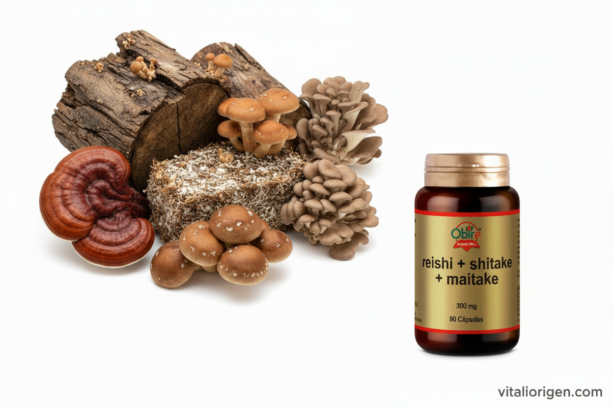 Reishi + shitake + maitake 300 mg. 90 cápsulas