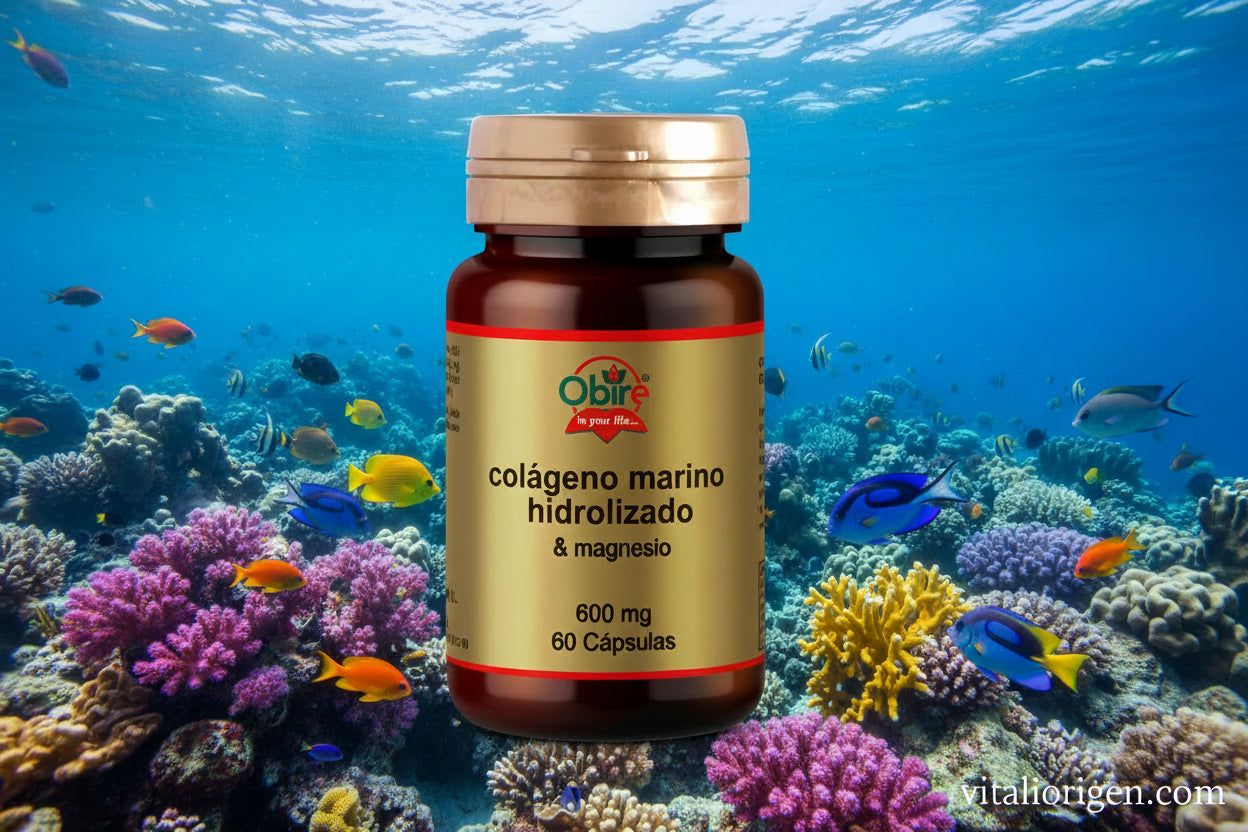 Colágeno marino + magnesio 600 mg. 60 cápsulas