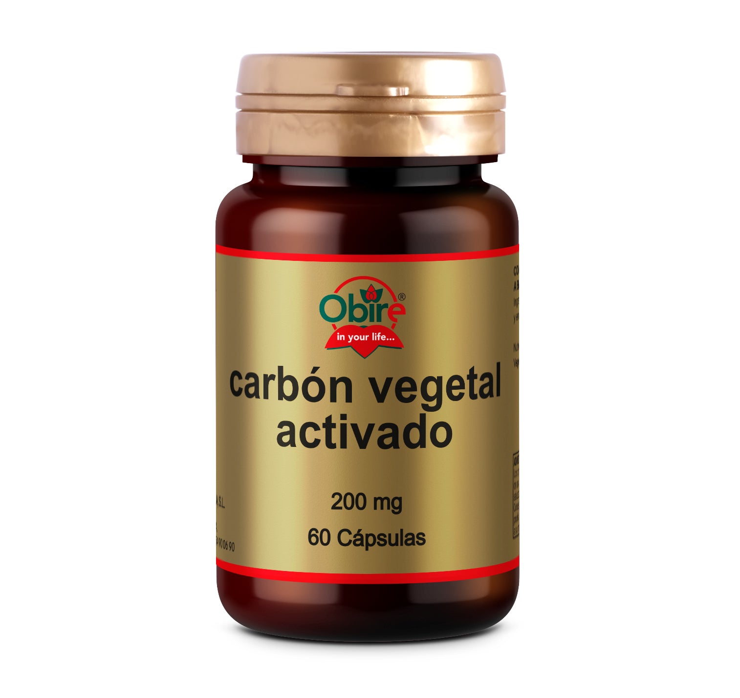 Carbón vegetal activado 200 mg. 60 cápsulas