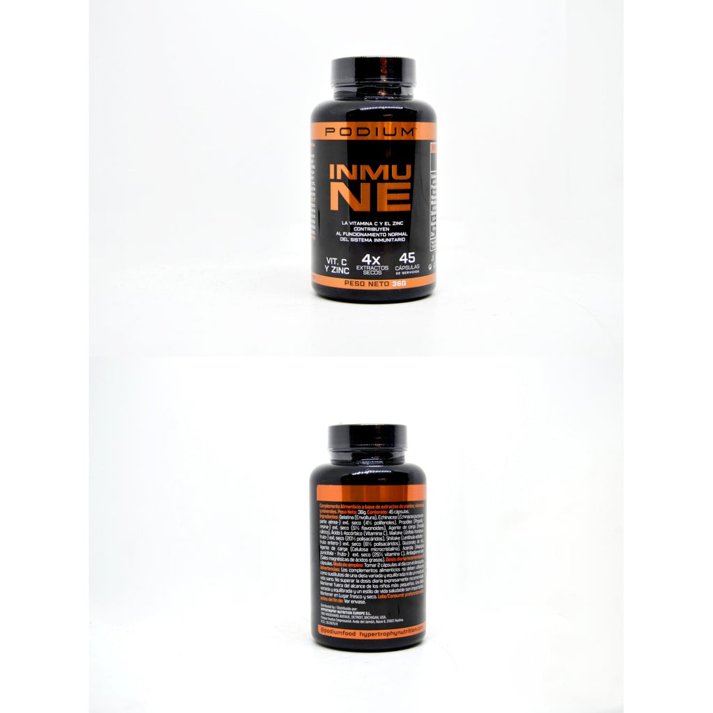 Suplemento inmunológico con Vitamina C + Zinc + Extractos | 45 cápsulas | Inmune Podium