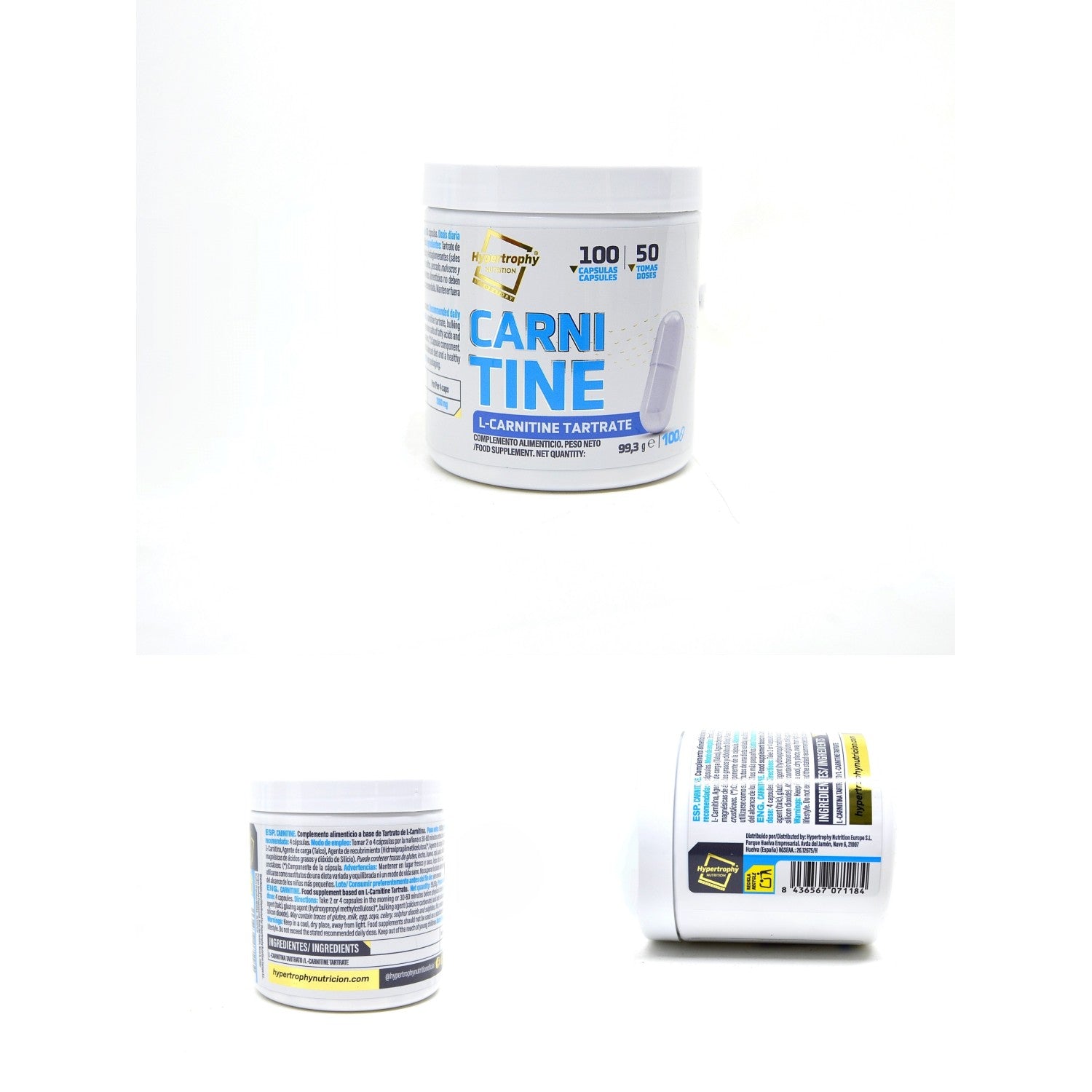 L-Carnitina 500mg | Aminoácido Quemador de grasa | 100 Cápsulas