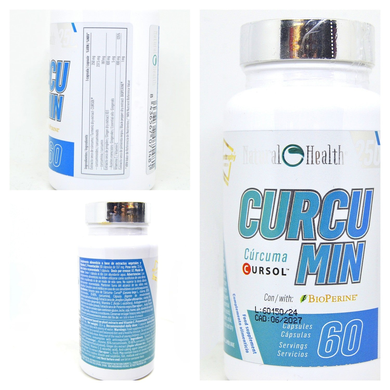 Curcumin Cursol® + Bioperine® | Cúrcuma | 60 Cápsulas